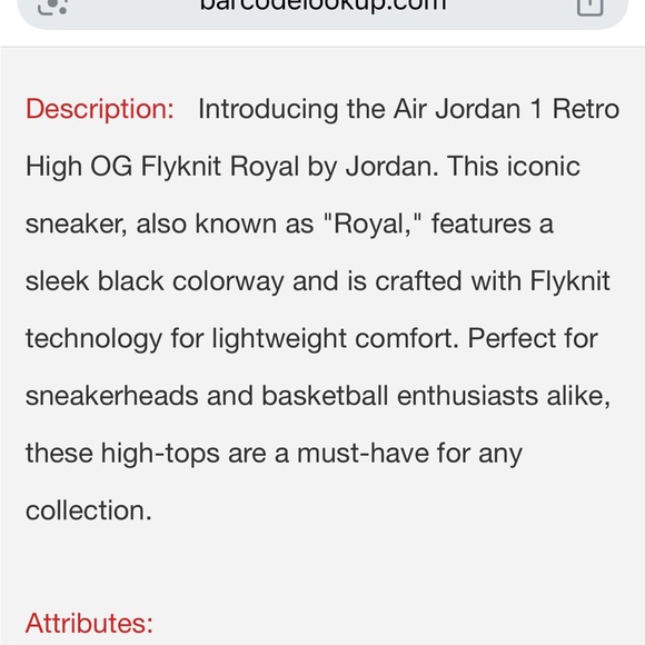 Jordan 1 High Flyknit Royal - Size 11 - Picture 5 of 5